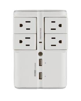 Sa-owsp42 Sanus On-wall Surge Protector- 4 Rotating Outlets And 2 Usb Ports -1080 J - Low-profi