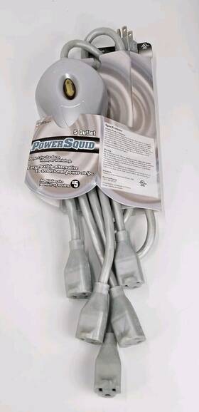 100623 Sentry New Fiskars Power 5 Extra Outlet Plug Extension Squid 15a Breaker