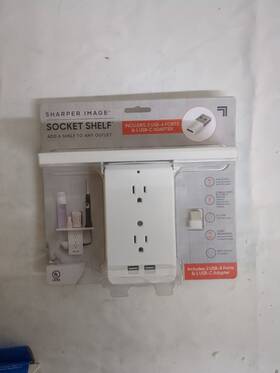 Lf360024 Sharper Image 6-outlets 2 Usb Ports And Usb-c Adapter Cordless Wall-outlet Extender