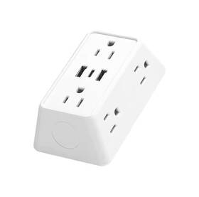 Brz-003 Shenzen 6 Outlet Extender Surge Protector Multi Plug Wall Adapter 3 Usb Charger Ports