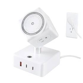 T-100m Shenzhen Pengbokai Electronic Technology Co. Ltd Power Strips Tower 180 Rotatable Cube Design 15w Wireless Charging Station