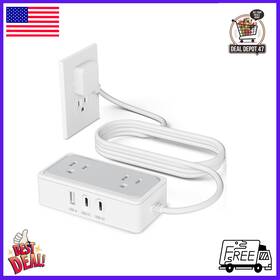 Wt-2301-pl Shenzhen Wentong Electronic Co. Ltd Flat Plug Power Strip Extension Cord 5ft Round 4 Outlets With 3 Usb 2 Usa