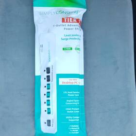 Simply Conserve Sc737t 7-outlet Power Strip 1440j Surge 3ft Cord Child-protect