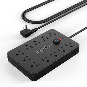 1jouleloom Simply Deluxe 198401012668 Power Strip Surge Protector 17 In 1 Sopowerstrip17blk