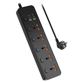 Siyomg 732249672334 Universal Power Strip With Usb Ports Individual Swtich 6ft Cord 5 Unive