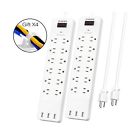 Sk013-white-2pack-z Jfegwo Surge Protector Power Strip Pack Usb Plug With Outlet