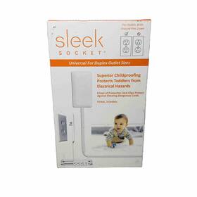 Sleek Socket 682318790158 Ultra-thin Child Proofing Electrical Outlet Cover With 3 Pow