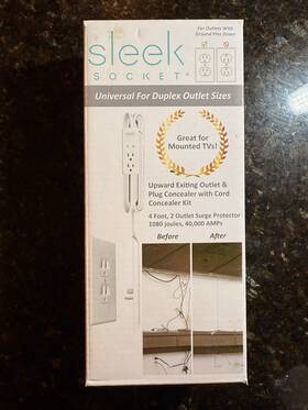 8-upmount-ovsz-w Sleek Socket - Upward Exiting Outlet And Plug Concealer With Cordconcealer Kit