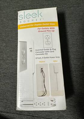 Sleek Socket 850035066027 The Original And Patented Ultra-thin Outlet Concealer For Inverted Outlets Wi