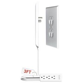 Sleek Socket 850035066218 Original And Patented Ultra-thin Outlet Concealer With Cord Kit Flat