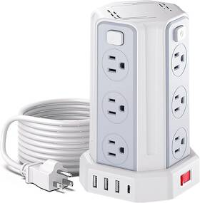 Smallrt 313035555583 Power Strip Surge Protector 10 Ft Extension Cord With 12 Ac Multiple Outlets 4