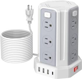 Smallrt 313113734718 Power Strip Surge Protector 16.4 Ft Extension Cord With 12 Ac Multiple Outlets