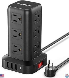 B09qgr8fm7 Smallrt Surge Protector Power Strip Tower 12 Ac Outlets And 4 Usb 6.5ft Cord