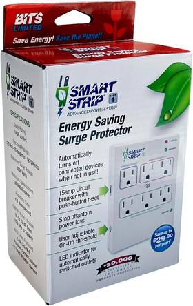 Png5g-25 Smart Strip 6 Outlet Energy Saving Wall Mounted Power And Surge Protector-auto On Off