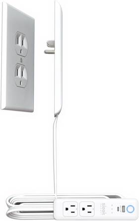 Socket Solutions Llc 445010587586 Smart Sleek Universal Outlet Concealer With Wi-fi Power Strip