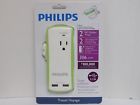 Spp6020a-37 Philips Travel Surge Protector With Ac Outlets Usb Ports