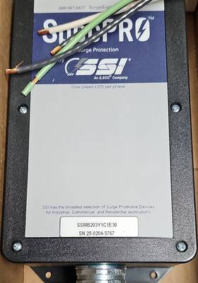 Ssi Ssmb203y1c1e30 Surge Protector 3 Phase Wye Protection 120/208v
