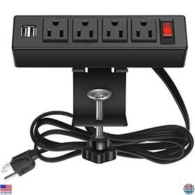 B07w4bzkg5 Stanley Desk Clamp Power Strip With 2 Usb Ports 4 Ac Outlets 6ft Cord