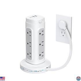 B0crgydg4g Stanley Retractable Power Strip Tower 5ft Flat Plug Usb C Ports Surge Protector