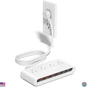 B0dfclsh3k Stanley 10-in-1 Power Strip With Usb C And A 5ft Cord Flat Plug Pd20w Charging Station
