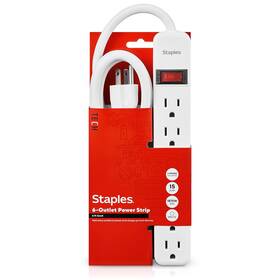 St17651l-cc Staples 6-outlet Power Strip With 6ft Cord White 17651 791162