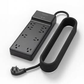 Staples Tech St62782 8outlet Surge Protector With 12 Ft. Cord 4500 Joules Black St6