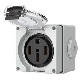 50amp-14-50r-box Starelo 0471450 Nema 14-50r Outlet 50amp Rv Power Box Grey