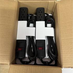 905-132 Steren 6-outlet Surge Protector Strip 240 Joules 3ft Cord Right Angle Black