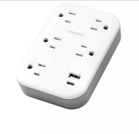 Super Department Shop 423945585959 5-outlet Surge Tap With Usb-a Usb-c 900 Joules White Adapter