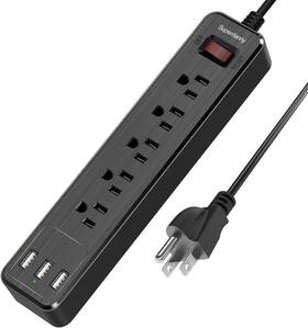 Superdanny017-4 Superdanny 313034821887 5-outlet Surge Protector With 3 Usb Ports And 4.5 Ft Cord