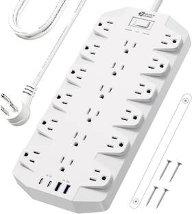 Superdanny 445033574594 Power Strip Surge Protector 18 Outlets With 2 Usb C A Ports