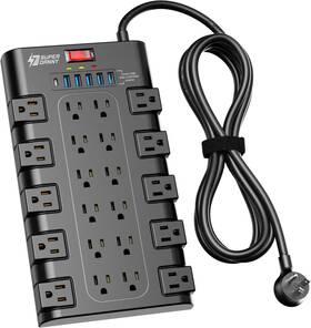 Superdanny 445053752712 Power Strip Surge Protector With 22 Ac Outlets And 6 Usb Ports - Usa
