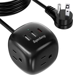 Jackyled-store184 Superdanny Power Strip 3 Outlets Usb C Fast Charging Station Pd Port For Iphone