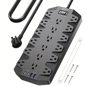 Qr1860-u Superdanny 22 In 1 Power Strip - 18 Ac Outlets With 2 Usb C And A Ports Surge Protector
