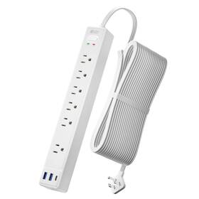 Sdcp07 Superdanny 20ft Long Extension Cord Flat Plug Surge Protector Power Strip 20 Fe