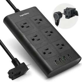 Superdanny Superdanny-power-strip41 Surge Protector With Usb Piggyback Plug Power Strip Fast Charging