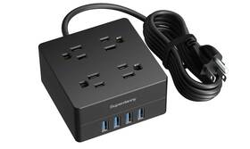 Superdanny109-us Superdanny 5ft Power Strip Surge Protector 900 Joules All Black