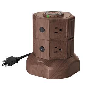 Superdanny188-us Superdanny Power Strip Surge Protector Tower With 15w Wireless Charger 13a C