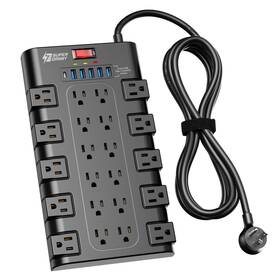 Superdanny259-us Superdanny Power Strip Surge Protector With 22 Ac Outlets And 6 Usb Charging