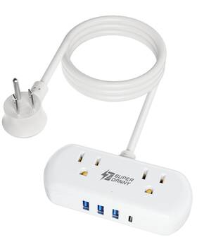 Superdanny267-us Superdanny Power Strip With Usb Mini Desktop Charging Station 2ft White Superdanny267-us Superdanny Power Strip With Usb Mini Desktop Charging Station 2ft White