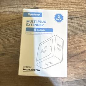X003wvxrmn Superdanny Multi Plug Extender 2 Pack 5 Outlets Fire Resistant 15a/1875w Wh