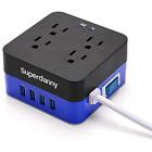 Superdanny018 Surge Protector Power Strip Square Cord Usb Fast 712804832939
