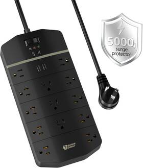 Superdany 313090296247 Power Strip Superdanny 5000 Joules Surge Protector With 13 Ac Outlets 2 Usb-a &