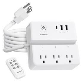 Suraielec Sp01a03 Remote Control Extension Cord Indoor 3 Independent Outlets Ft Power Strip