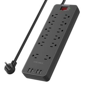 Sa-212s-4a1c Sureance Surge Protector Power Strip - 12 Outlets 4 Usb-a Ports 1 Usb-c 2100j 6ft