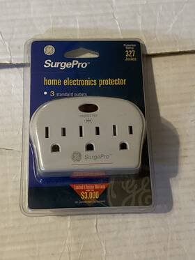 Surge Pro 043180552044 Home Electronics Protector 3 Standard Outlets New