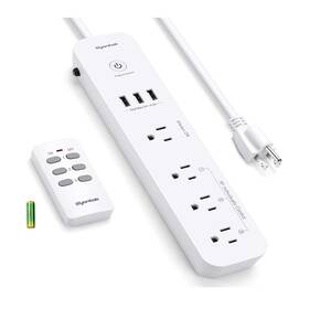Syantek 770338869388 Remote Control Power Strip With 3 Usb Ports Rf Controlled Outlets 5 Ft/1