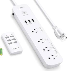 Bhz0320u-rf Syantek Remote Control Power Strip With 3 Usb Ports Rf Controlled Outlets 5 Ft/1.5 M