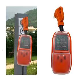 Sylvil-2442rs Sylvil 50 Amp Rv Surge Protector Analyzer With Waterproof Cover Smart Design Orange