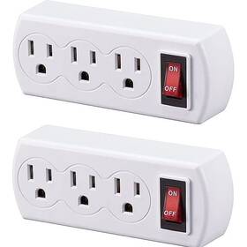 Topro23 Synyey 716035903666 Multi Outlet Wall Plug Grounded Triple Adapter With On/off Swi